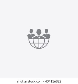  outline very thin team icon vector on gray background