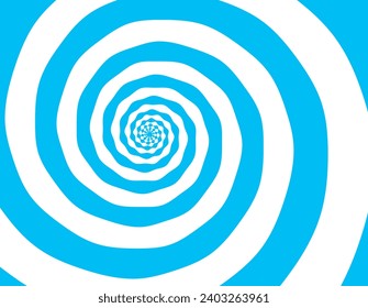 Outline vibrant black white paint drawn curvy infinite burst artist painting logo decor retro print style. Close up view modern bright red blue dizzy liquid fluid flow cycle pinwheel vertigo explosion