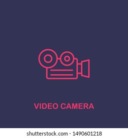 Outline video camera  icon.video camera  vector illustration. Symbol for web and mobile