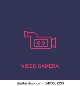 Outline video camera  icon.video camera  vector illustration. Symbol for web and mobile
