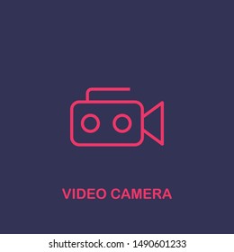 Outline video camera  icon.video camera  vector illustration. Symbol for web and mobile