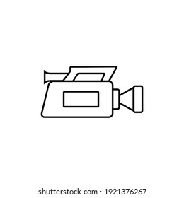 Outline video camera illustration. Vector