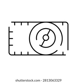 Outline video cassette icon showing a reel to reel tape, symbolizing classic multimedia recording, broadcast, television history, entertainment, digital archiving, and vintage technology