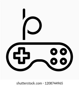 Outline video game pixel perfect vector icon
