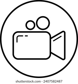 Outline video player icon vector isolated on white background