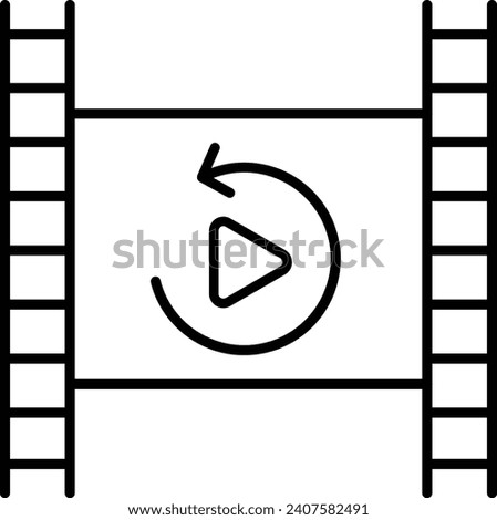 Outline video player icon vector isolated on white background