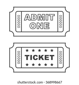 Outline vintage cinema tickets.
