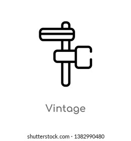 outline vintage vector icon. isolated black simple line element illustration from maps and flags concept. editable vector stroke vintage icon on white background