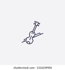 Outline violin icon illustration isolated vector sign symbol