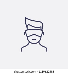 Outline virtual reality icon illustration,vector technology sign symbol