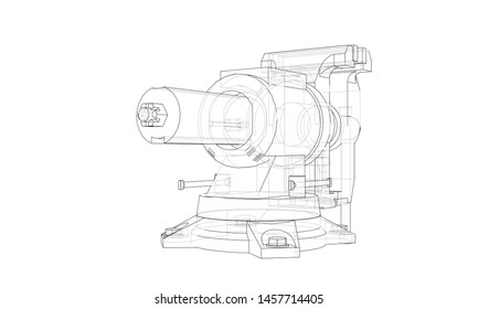 Outline vise vector. Wire-frame style. The layers of visible and invisible lines. 3D illustration