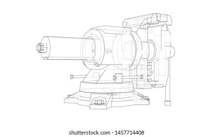 Outline vise vector. Wire-frame style. The layers of visible and invisible lines. 3D illustration