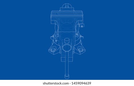 Outline vise vector. Wire-frame style. The layers of visible and invisible lines. 3D illustration