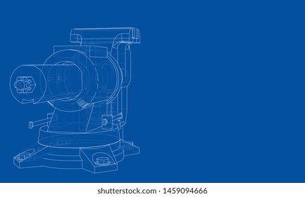 Outline vise vector. Wire-frame style. The layers of visible and invisible lines. 3D illustration