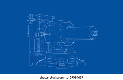 Outline vise vector. Wire-frame style. The layers of visible and invisible lines. 3D illustration