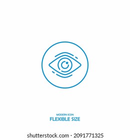 Outline vision icon illustration vector symbol for circle, idea, see, web, corporate, flat, isolated, logo, eye, view, pictogram