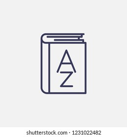 Outline vocabulary icon illustration,vector book sign symbol