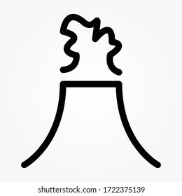 outline volcano icon, vector design