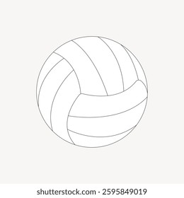 Outline of a volleyball. Volleyball design with simple lines. Perfect for volleyball-themed projects. Volleyball sketch for sports enthusiasts. Minimal illustration vector.