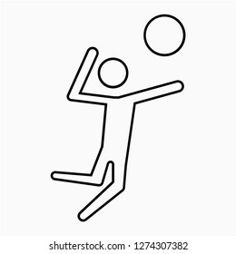 Outline volleyball player pixel perfect vector icon
