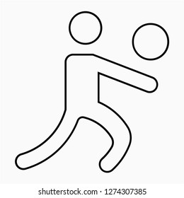 Outline volleyball player pixel perfect vector icon