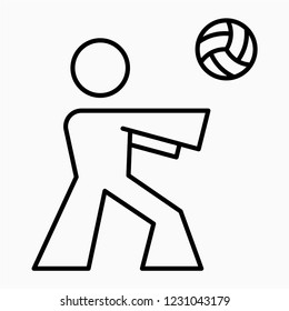 Outline Volleyball vector icon