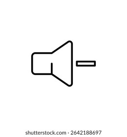 Outline Volume Down Icon Representing Audio Control And Sound Adjustment