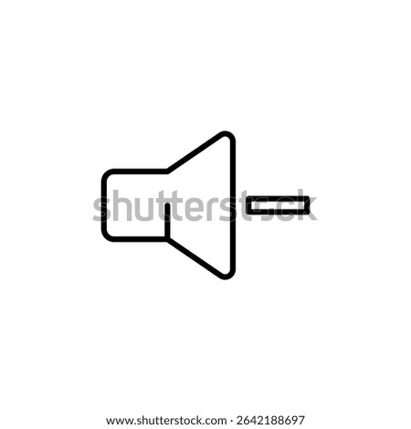 Outline Volume Down Icon Representing Audio Control And Sound Adjustment