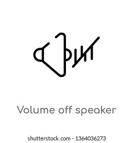 outline volume off speaker vector icon. isolated black simple line element illustration from music and multimedia concept. editable vector stroke volume off speaker icon on white background