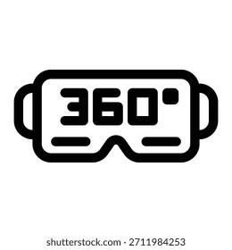 Umriss VR-Brille Symbol für virtuelle Realität, Headset und immersive Erfahrung
