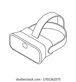 outline vr headset icon vector illustration
