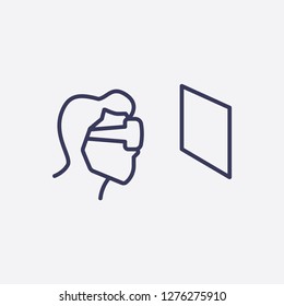 Outline VR presentatio icon illustration isolated,technology vector sign symbol