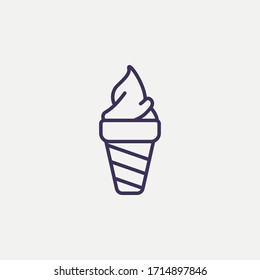 Outline waffle ice cream icon.waffle ice cream vector illustration. Symbol for web and mobile