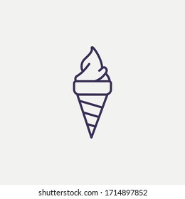 Outline waffle ice cream icon.waffle ice cream vector illustration. Symbol for web and mobile