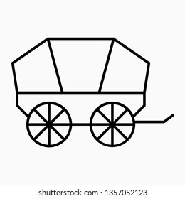 Outline wagon vector icon