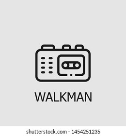 Outline walkman vector icon. Walkman illustration for web, mobile apps, design. Walkman vector symbol.