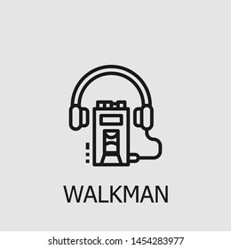 Outline walkman vector icon. Walkman illustration for web, mobile apps, design. Walkman vector symbol.