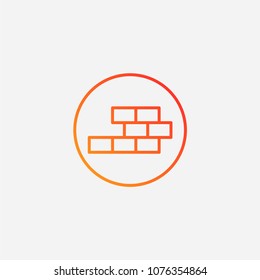 Outline wall icon.gradient illustration vector.bridge sign symbol