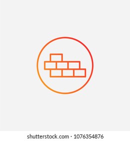 Outline wall icon.gradient illustration vector.bridge sign symbol