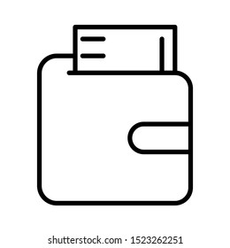 Outline wallet vector icon editable vector stroke