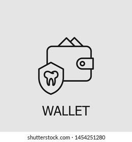 Outline wallet vector icon. Wallet illustration for web, mobile apps, design. Wallet vector symbol.