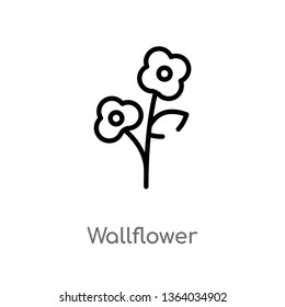 outline wallflower vector icon. isolated black simple line element illustration from nature concept. editable vector stroke wallflower icon on white background