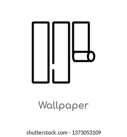 outline wallpaper vector icon. isolated black simple line element illustration from construction tools concept. editable vector stroke wallpaper icon on white background