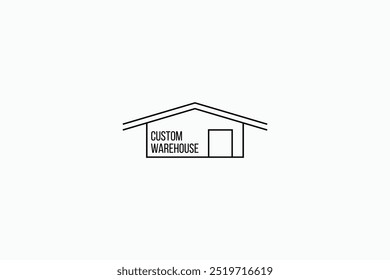 Ilustración vectorial de diseño de logotipo de marca de icono de almacén con estilos minimalistas y simples. Plantilla de diseño de Vector de logotipo de construcción y diseño de almacén creativo aislado sobre fondo blanco. 