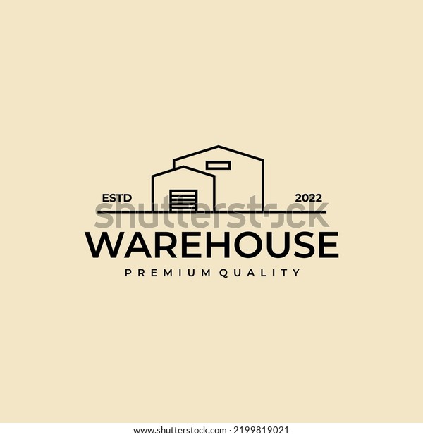 Outline Warehouse Logo Vector Icon Illustration Stock Vector (Royalty ...