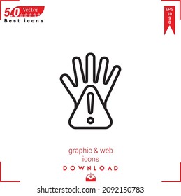 Outline warning Icon. warning icon vector isolated on white background. Graphic design, material-design, Best sellers icons, mobile application, UI UX design, EPS 10 format vector
