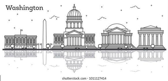 878 Washington skyline outline Images, Stock Photos & Vectors ...