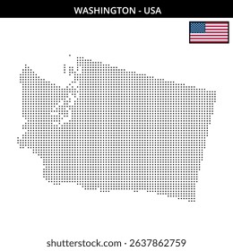 The outline of Washington state using dots