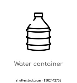 outline water container vector icon. isolated black simple line element illustration from food concept. editable vector stroke water container icon on white background