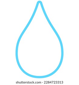 Outline water drop vector icon isolated on a white background.